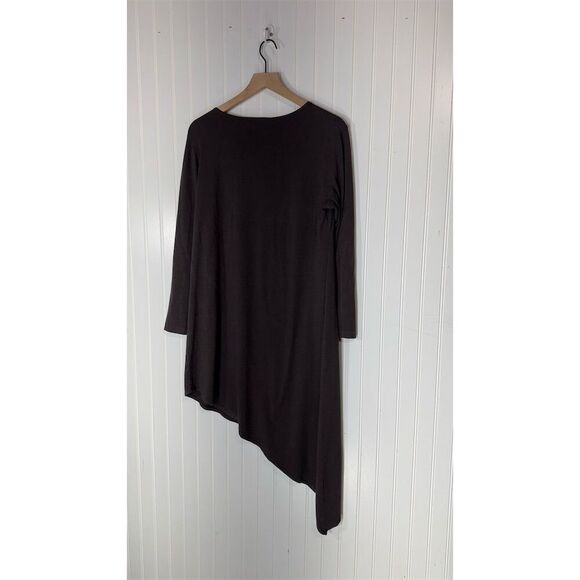 Bryn Walker Black Asymmetrical Tunic Dress M Bamboo Lagenlook Minimalist Artsy - Picture 9 of 9
